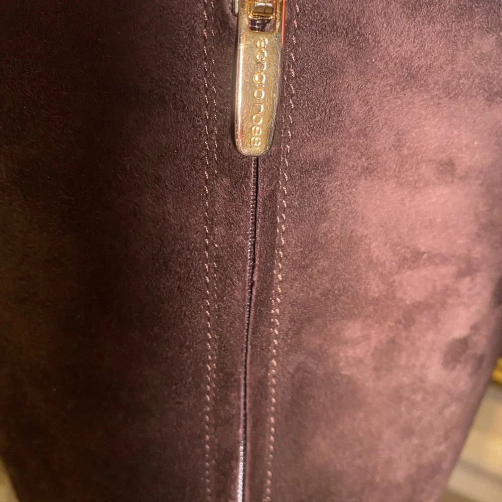 Sergio Rossi Dark Brown Suede Knee High Boots Sz 7 - GREAT CONDITION! - Picture 2 of 8